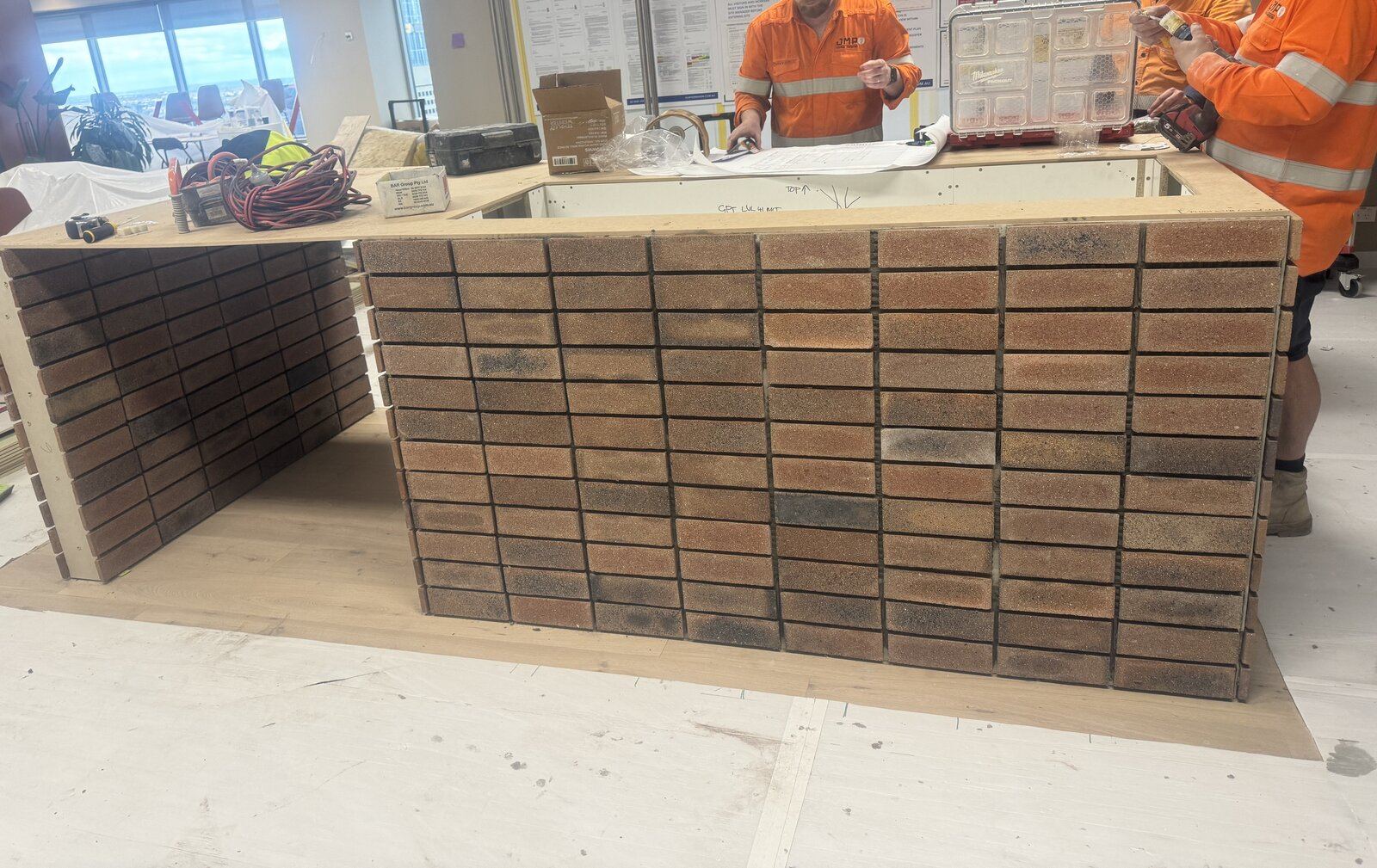 Commercial brick feature tiling in Melbourne, Victoria - gallery photo