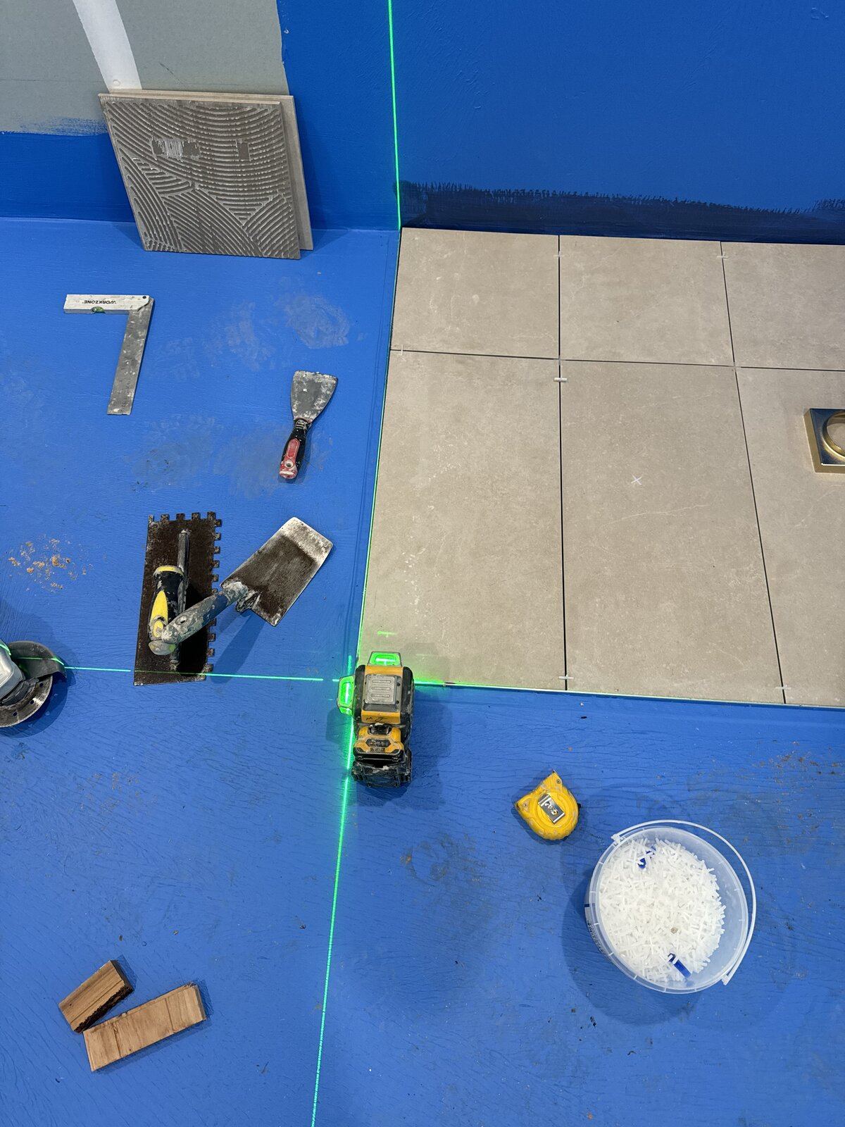 Bathroom wet-area tiling in progress in Melbourne, Victoria - gallery photo