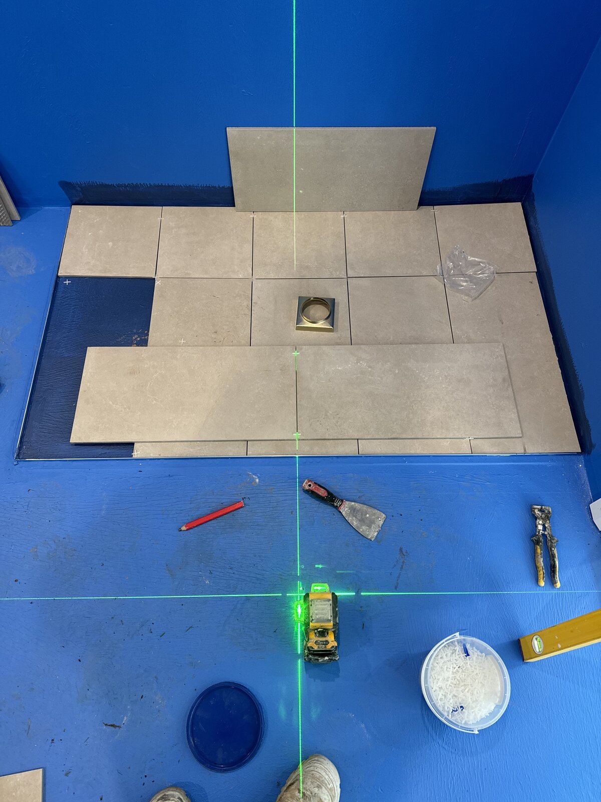 Bathroom wet-area tiling in progress in Melbourne, Victoria - gallery photo